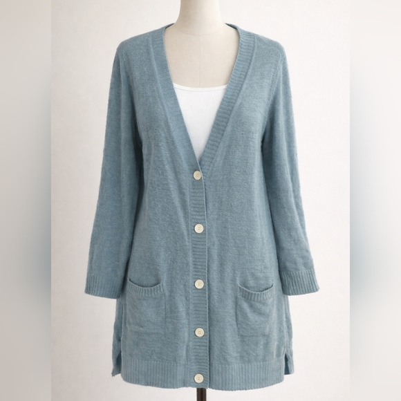Banana Republic Factory Sweaters - Banana Republic Factory Linen Cardigan – Soft Blue | Effortless Layer